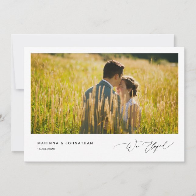 Convites Script Black Romântico,, Casamento às Escuras (Frente)