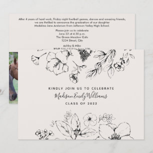 Convites Script Botânico de Foto da Festa de formatura 3