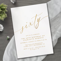 Script branco e Dourado | Simples Elegante 60.o an