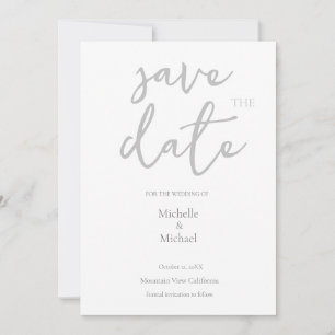 Convites Script Calliographic Wedding Modern Save the Date