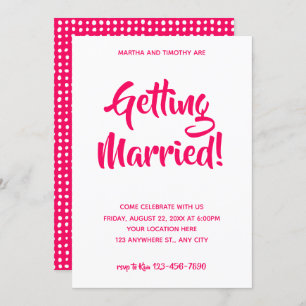 Convites Script Casual Rosa Festa de noivado