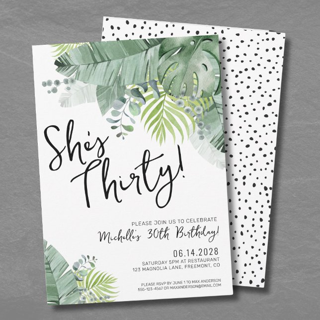 Convites Script Chic Trinta aniversário de 30 anos (Chic Script Thirty 30th Birthday Invitation)