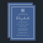 Convites Script clássico do Bat Mitzvah no quadro simples<br><div class="desc">Composto por tipografia de serif elegante e escrita cursiva no quadro.

Este foi projetado por materiais de terceiros selecionados,  exclusivos para o Zazzle.

Disponível aqui:http://www.zazzle.com/selectpartysupplies</div>