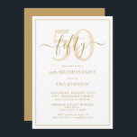 Convites Script clássico Dourado de aniversário 50<br><div class="desc">Celebre o grande estilo 5-0! Leve a sua celebração de aniversário para o próximo nível com este Convite formal de Script Clássico de 50º aniversário Dourado. Com uma caixa de texto de ouro clássica sobre fundo branco, detalhes personalizados podem ser incluídos em uma caligrafia moderna com letra de mão. Adicione...</div>