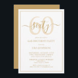 Convites Script clássico Dourado de aniversário de 60 anos<br><div class="desc">Celebre o grande estilo 6-0! Leve a sua celebração de aniversário para o próximo nível com este 60º Convite de Script Clássico Dourado de Aniversário. Com uma caixa de texto de ouro clássica sobre fundo branco, detalhes personalizados podem ser incluídos em uma caligrafia moderna com letra de mão. Adicione um...</div>