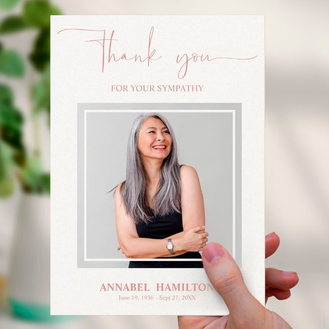 Convites Script Clássico Ouro Sympathy Obrigado Foto (Criador carregado)