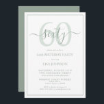 Convites Script Clássico Verde de sábado de 60 anos<br><div class="desc">Celebre o grande estilo 6-0! Leve a sua celebração de aniversário para o próximo nível com este 60º Convite de Script Clássico Verde da Sage de Aniversário. Com uma clássica caixa de texto verde sábio sobre fundo branco, detalhes personalizados podem ser incluídos em uma caligrafia moderna, escrita à mão. Adicione...</div>