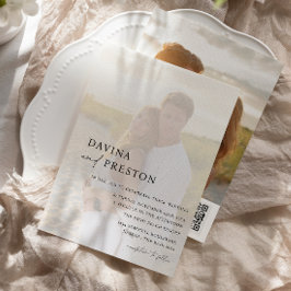 Convites Script Contemporâneo Moderno com duas Fotografias 