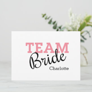 Convites Script Cor-de-rosa do Team Bride