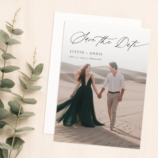 Convites Script de Caligrafia Moderna 2 Fotografia Salvar A (Criador carregado)