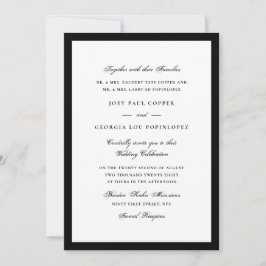 Convites Script de Casamento com Borda Preta