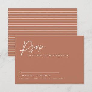Convites Script de casamento moderno terracotta rsvp
