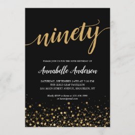 Convites Script de Confetti Dourado Elegante Elegante de An