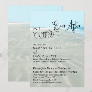 Convites Script de Felizes para Sempre, Recepção de Casamen