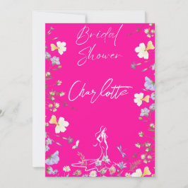 Convites script de flores silvestres brilhantes e ousadas n