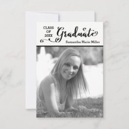 Convites Script de formando Vertical - Graduação 3x5