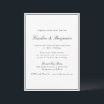 Convites Script de Fronteira Clássica Casamento Elegante Tu<br><div class="desc">Convite Elegante de Script Tradicional Clássico com Limite Estreito em Detalhes de RSVP em Preto e Online</div>