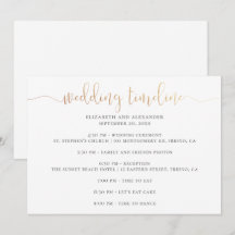 Script de linha de tempo de festa de casamento. Ca