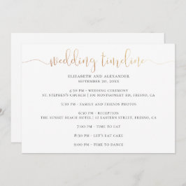 Convites Script de linha de tempo de festa de casamento. Ca