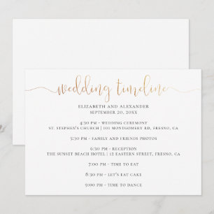 Convites Script de linha de tempo de festa de casamento. Ca