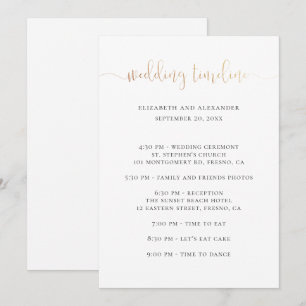 Convites Script de linha de tempo de festa de casamento. Ca