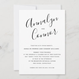 Convites Script de Luxo Moderno | Casamento mínimo de Na mo