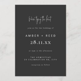 Convites Script de Matte Preto de Casamento de Casando Mode