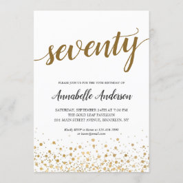 Convites Script de Pontos de Confetti Moderno Dourado de An