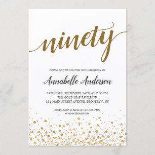 Convites Script de Pontos de Confetti Moderno Dourado de An