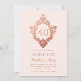 Convites Script de repouso de campo Dourado, Rosa-Rosa aniv