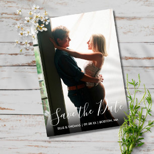 Convites Script de Salvamento de Data com Foto