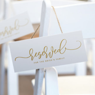Convites Script de Sinalização Reservada de Casamento Flat 