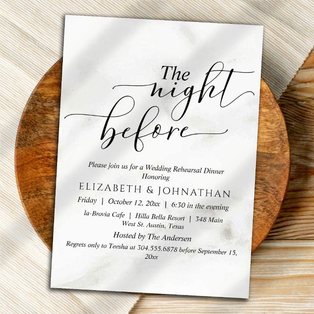 Convites Script De Texto Mínimo Na Noite Anterior (Criador carregado)