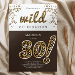 Convites Script do Balão de Folha aniversário de 30 anos Le<br><div class="desc">Leopard Foil Balloon Script Modern Birthday design. Os produtos correspondentes podem ser encontrados na coleção de Aniversários Adultos do Leopard Foil Balloon.</div>