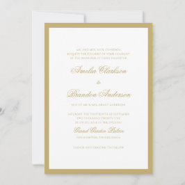 Convites Script Dourado clássico formal e casamento de bord