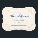 Convites Script Elegante Bat Mitzvah<br><div class="desc">Marfim e marinho Elegante Bat Mitzvah convite design por Shelby Allison.</div>