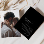 Convites Script Elegante | Casamento de Fotografia em Monog<br><div class="desc">Este roteiro elegante | o convite de casamento para fotos em monograma preto é perfeito para o seu casamento clássico, simples, preto e branco, e mínimo moderno de boho. A design apresenta uma caligrafia manuscrita, delicada e romântica com tipografia formal do chique. O olhar vai correr bem em qualquer época...</div>