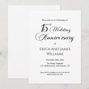 Convites Script Elegante de Aniversário de Casamento de Cri