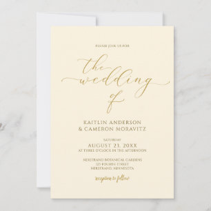 Convites Script Elegante De Caligrafia De Casamento Creme E