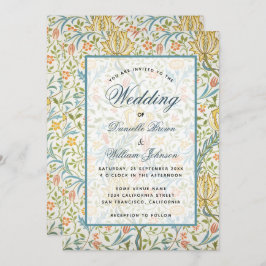 Convites Script Elegante De Padrão De Casamento Floral Morr