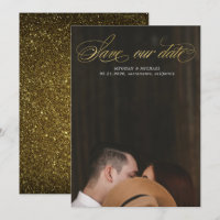 script elegante faux foil de ouro Foto Salvar Data