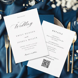 Convites Script Elegante Moderno Tudo em Um Casamento