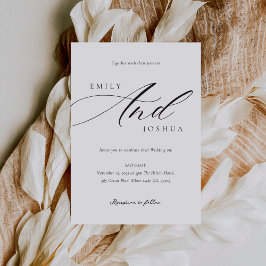 Convites Script Elegante Moderno Tudo em Um Casamento