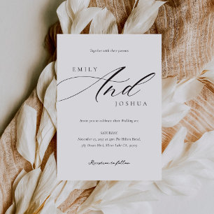 Convites Script Elegante Moderno Tudo em Um Casamento