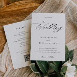 Convites Script Elegante Moderno Tudo em Um Casamento