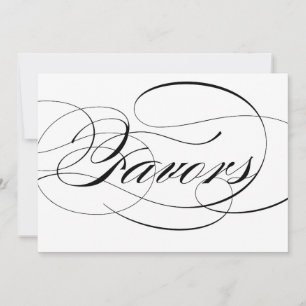 Convites Script Elegante Negro Favorece Sinal de Casamento