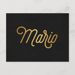 Convites Script Elegante Personalizado Mario Dourado Preto