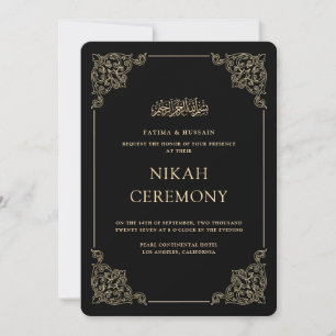 Convites Script Formal Barroco Antigo Cerimônia de Nikah Pr