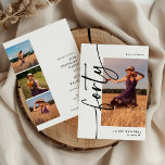 Convites Script Forty 4 Photo Collage 40th Birthday<br><div class="desc">Celebrating your 40th birthday has never been this personal and memorable. With our 'Elegant Script Forty 4 Photo Birthday Double Sided Invitation' template, you'll create a custom invite that's uniquely you. Featuring 4 of your favorite photos in a modern collage, age and name are front and center. On the reverse...</div>