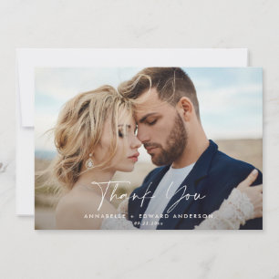 Convites Script foto casamento obrigado sage verde moderno